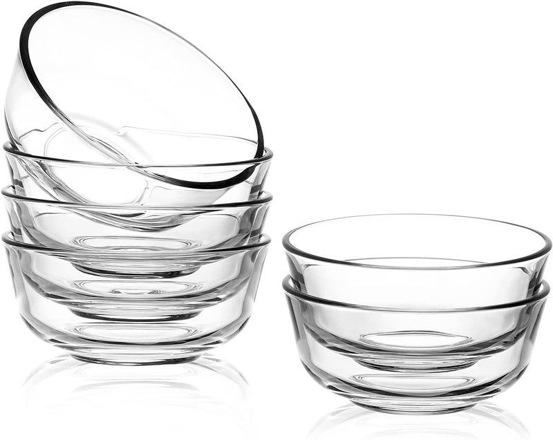 bellemax Glass Bowl for Kitchen Prep, Dessert, Dips, and Candy Dishes, Cake, Snack Bowl Or Nut Bowls, and Microwave Safe Clear Glass Bowls for Mixing, Storing Inch Size 4.5 Inch (Round - 02) - Image 1