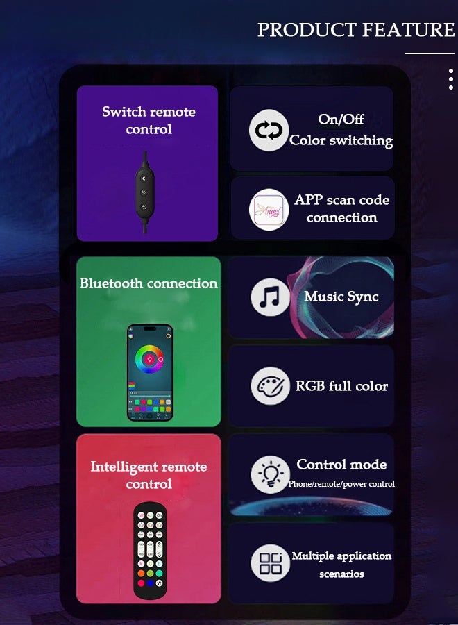 DUNISO Corner Floor Lamp, Modern LED Floor Lamp, Smart RGB LED Corner Lamp with Spotlight,16 Million Colors Changing LED Floor Lamp with App and Remote Control for Gaming Living Room Party Events - Image 5