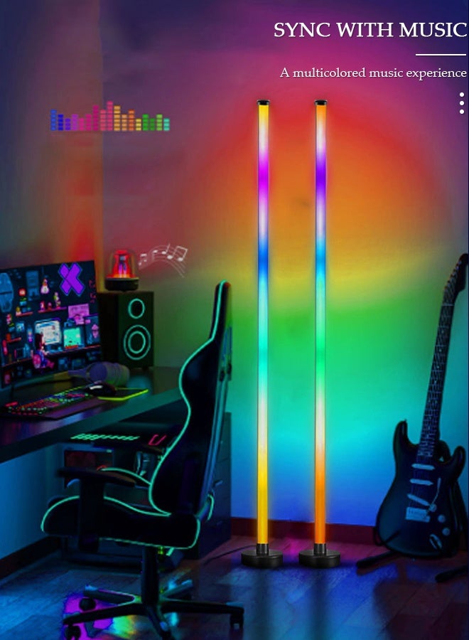 DUNISO Corner Floor Lamp, Modern LED Floor Lamp, Smart RGB LED Corner Lamp with Spotlight,16 Million Colors Changing LED Floor Lamp with App and Remote Control for Gaming Living Room Party Events - Image 4