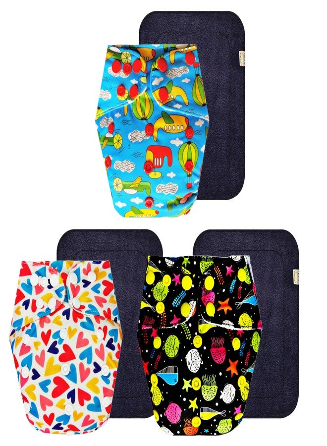 حفاضات قماشية فاخرة من دمبلدو مع حشوة سوداء (عبوة من 3 قطع) | ملائمة تمامًا | تسمح بمرور الهواء | أزرار كبس قابلة للتعديل | مثالية لفصل الصيف الهندي | من 3 أشهر إلى 3 سنوات | مناسبة للجنسين - Image 1