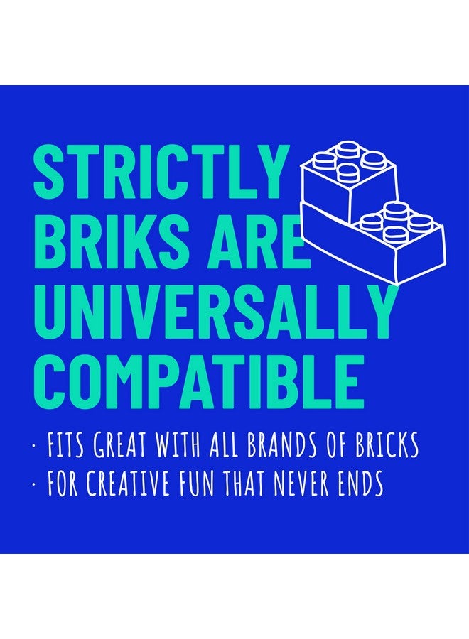 Strictly Briks بلاطات قاعدة ستريكتلي بريكس 12 عبوة 10x10 بوصة، بلاطات بناء قابلة للتكديس مع 32 × 32 دبابيس، حصائر، قواعد، ألواح، أوراق متوافقة 100% مع جميع العلامات التجارية الكبرى، ألوان زاهية - Image 4