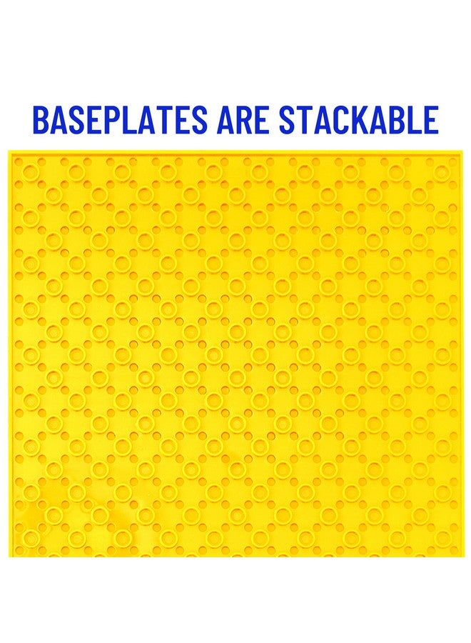 Strictly Briks بلاطات قاعدة ستريكتلي بريكس 12 عبوة 10x10 بوصة، بلاطات بناء قابلة للتكديس مع 32 × 32 دبابيس، حصائر، قواعد، ألواح، أوراق متوافقة 100% مع جميع العلامات التجارية الكبرى، ألوان زاهية - Image 3