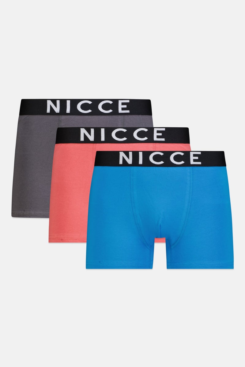 Nicce Men 3Pcs Pack Brand Logo Boxers, Multicolor  - Image 1
