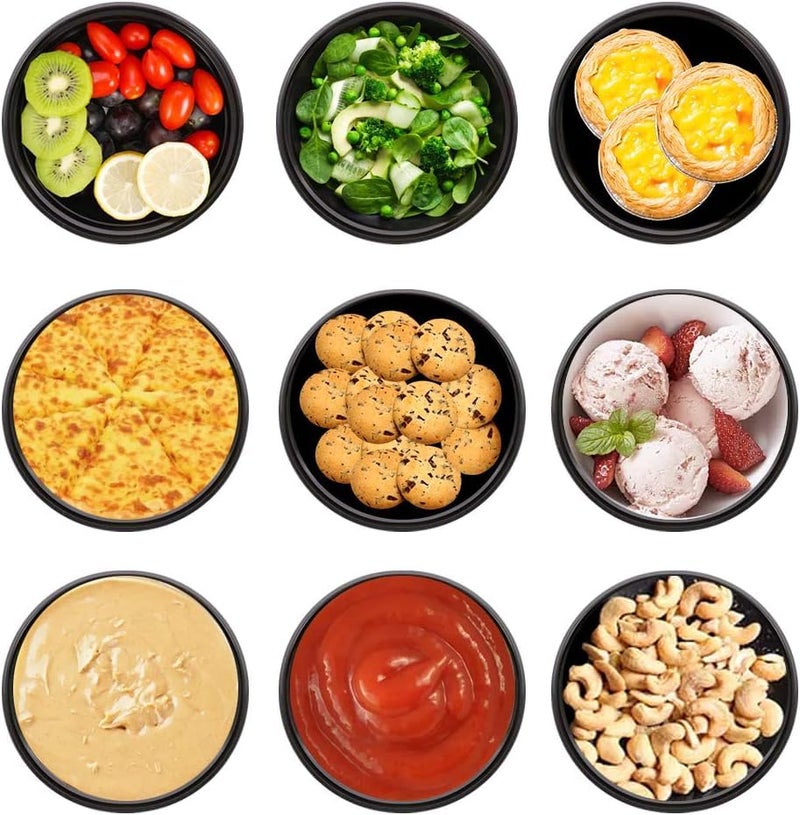 V4L Black Round Takeout Food Containers Food Storage Containers With Lids Freezer Safe Meal Prep Microwavable Dishwasher Leakproof BPA Free 1000ml Pack of 25 - Image 4