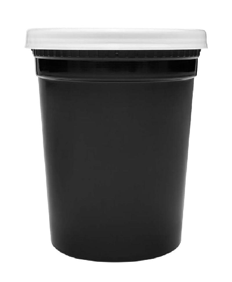V4L Black Round Takeout Food Containers Food Storage Containers With Lids Freezer Safe Meal Prep Microwavable Dishwasher Leakproof BPA Free 1000ml Pack of 25 - Image 5