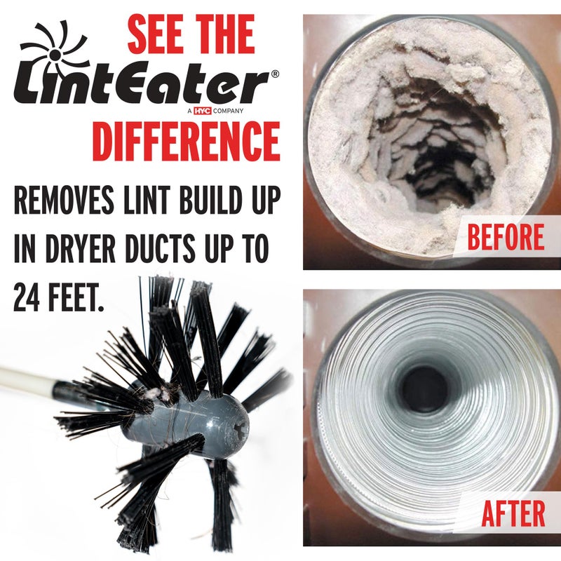 Gardus RLE24 LintEater Rotary Dryer Vent Cleaning System, Removes Lint, Extends Up to 24â€™ - Image 4
