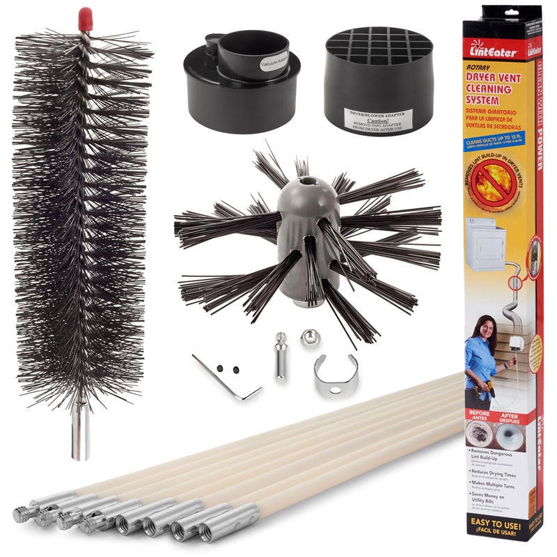 Gardus RLE24 LintEater Rotary Dryer Vent Cleaning System, Removes Lint, Extends Up to 24â€™ - Image 1