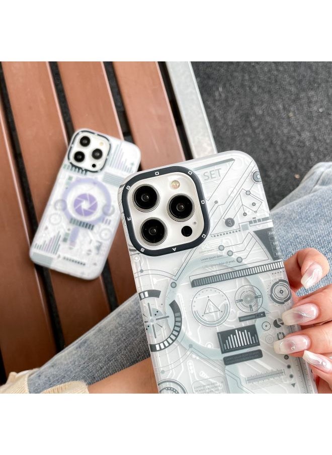 Generic - Suitable For 15 Apple 14Pro Technology Road Board IMD Magnetic Scrub Full Package 13promax Double Layer Printing Soft Shell-Color:Gray Circuit Board-Applicable Model:iPhone13 - Image 1