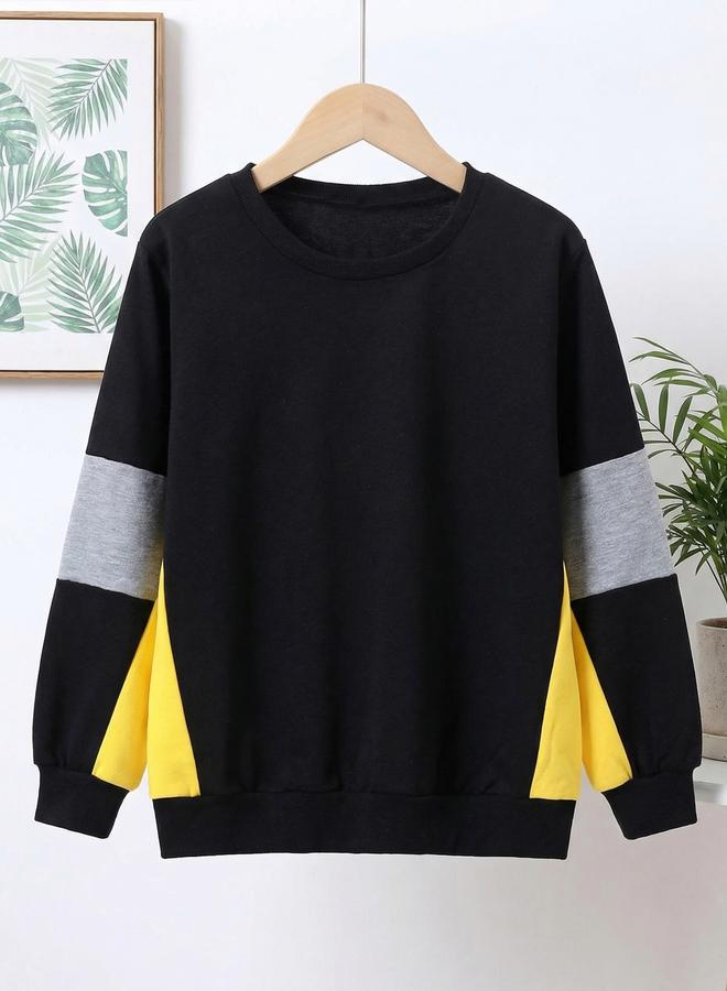 Take Two Boy's Colorblocked Round Neck Long Sleeve Sweatshirt - Image 2