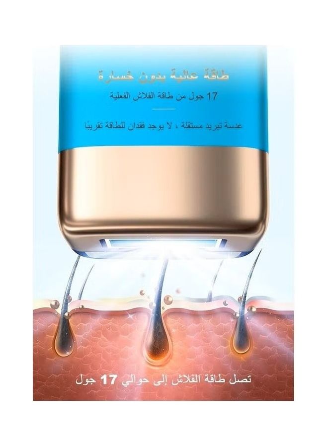 MLAY Upgrated Ice Laser Painless Fast Hair Removal Device With 3 lenses (With A Gift Blackhead Remover) 500000 Pulses 5 Levels Sky Blue - Image 3