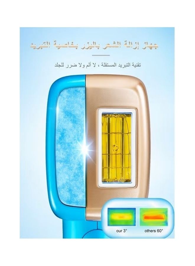 MLAY Upgrated Ice Laser Painless Fast Hair Removal Device With 3 lenses (With A Gift Blackhead Remover) 500000 Pulses 5 Levels Sky Blue - Image 2