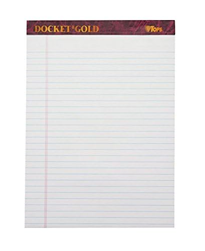 TOPS 8.5 x 11 Legal Pads, 6 Pack, Premium Docket Gold Brand, Wide Ruled, Thick White Paper, Sturdy Back, 50 Sheets, Made in USA (99709) - Image 4