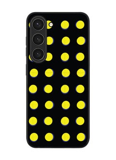Rugged Black edge case for Samsung Galaxy S23 5G Slim fit Soft Case Flexible Rubber Edges Anti Drop TPU Gel Thin Cover - Yellow Dots