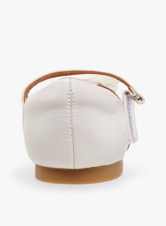 جونيورز حذاء باليرينا بلمسة زهور وإغلاق بخطاف وحلقة - Image 5