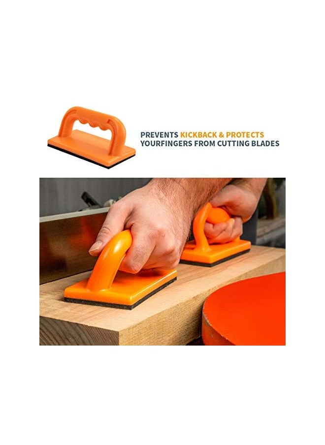 POWERTEC - 71009 Safety Push Block And Stick Set | 5 Pack | Ergonomic Handles With Max Grip | Push Blocks And Sticks For Table Saw, Jointers And Woodworking | For Woodworker Safety & Control - Image 1