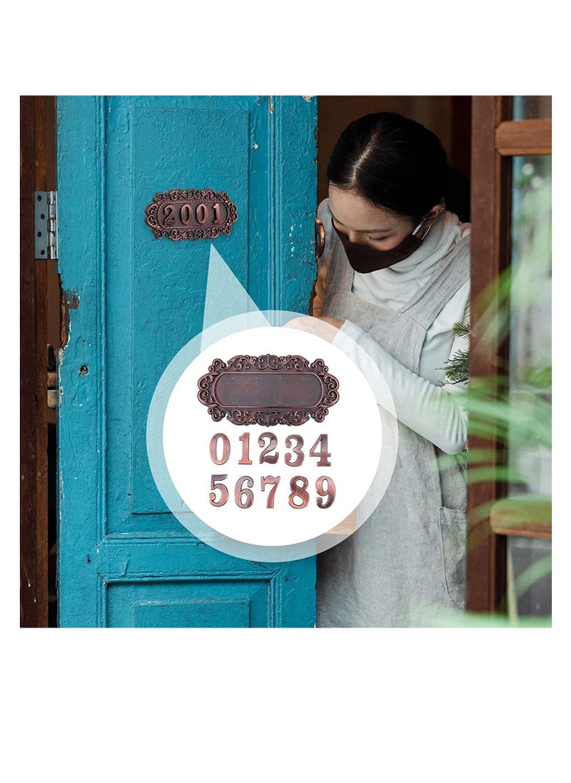 Excefore - House Address Number, Plaques Plastic Address Sign Mailbox Number Plaque 0-9 European-style Retro Doorplate Address Signs Decorative Wall Plaque for House Home Hotel Office Garden (Classic Style) - Image 1