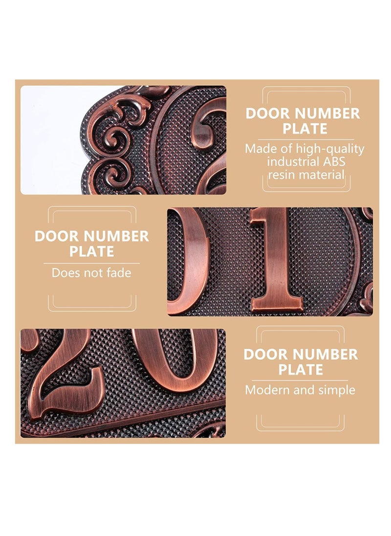 Excefore - House Address Number, Plaques Plastic Address Sign Mailbox Number Plaque 0-9 European-style Retro Doorplate Address Signs Decorative Wall Plaque for House Home Hotel Office Garden (Classic Style) - Image 1