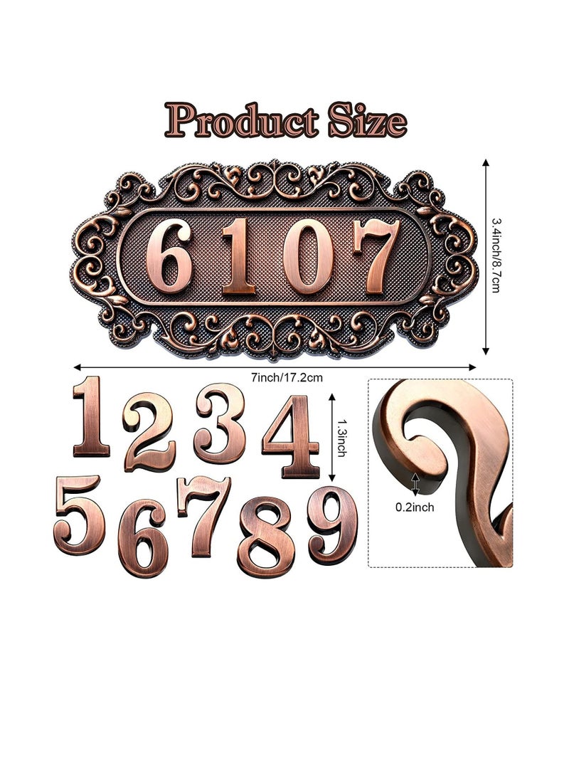 Excefore - House Address Number, Plaques Plastic Address Sign Mailbox Number Plaque 0-9 European-style Retro Doorplate Address Signs Decorative Wall Plaque for House Home Hotel Office Garden (Classic Style) - Image 1