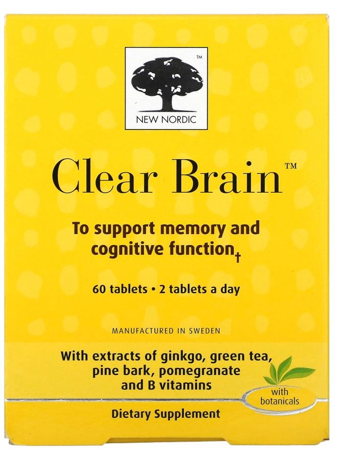 New Nordic Clear Brain 60 Tablets - Image 2