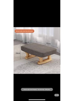 Generic Creative Wooden Stool Upholstered Footrest Dark gray 