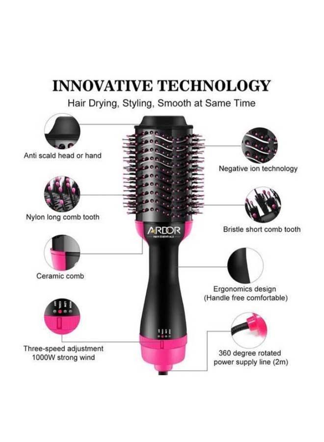 NIBEMINENT Professional One Step Hair Dryer & Volumizer Black/ Pink - Image 2