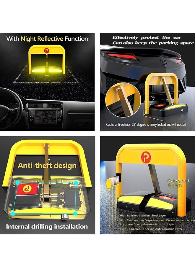 سانتين رايلي قفل ذكي للتحكم عن بعد لوقوف السيارات مع إنذار تصادم، قفل تلقائي للتحكم عن بعد لوقوف السيارات، مزلاج لوقوف السيارات خاص بطول 98 قدمًا للمنزل أو العمل - Image 5