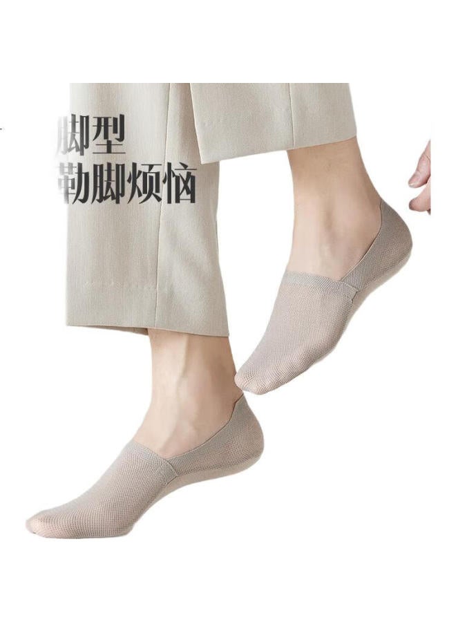 Zjzue Men'S Summer Cotton Boat Socks Anti-Odor Sweat-Absorbent Ice Silk Non-Slip No-Show Men'S Low-Cut Short Socks - Image 3