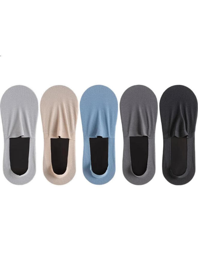 Zjzue Men'S Summer Cotton Boat Socks Anti-Odor Sweat-Absorbent Ice Silk Non-Slip No-Show Men'S Low-Cut Short Socks - Image 1
