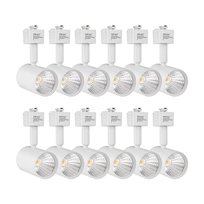 mirrea LED Track Lighting Heads Compatible with Single Circuit J Type Rail Ceiling Spotlight for Accent Task Wall Art Exhibition Lighting 6.5W 3000K Warm White 24 White Painted Pack of 12 - Image 1