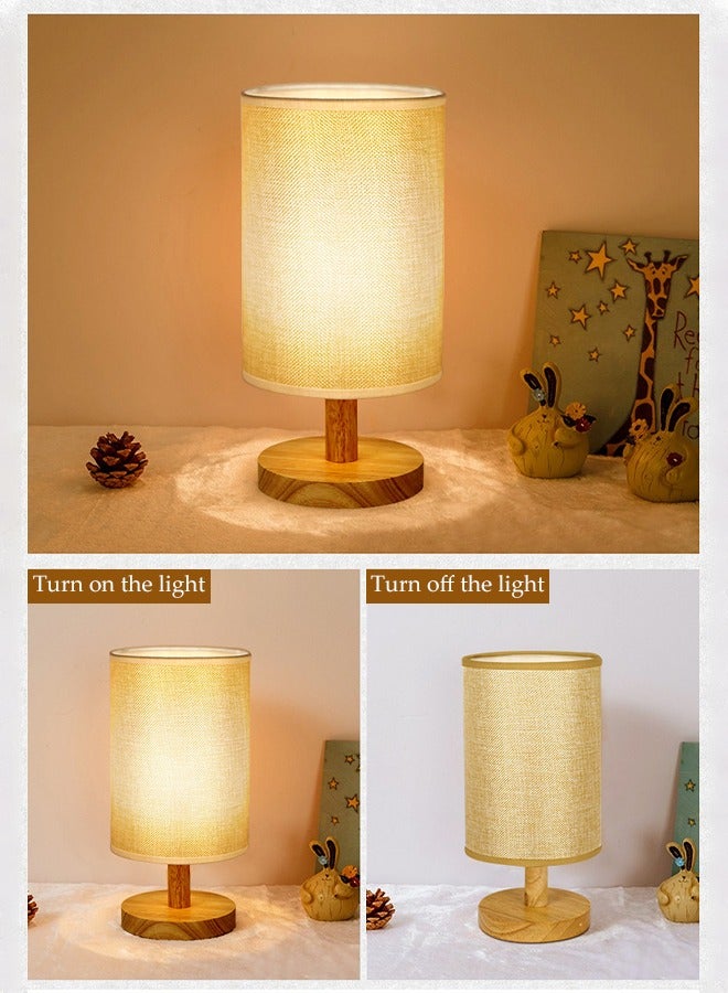 DUNISO مصباح طاولة جانبية، مصباح غرفة نوم قماشي USB، مصباح طاولة جانبية من الجوت، مع ظل مصباح دائري، مناسب لغرفة المعيشة، الدراسة، غرفة النوم، والمكتب - Image 3