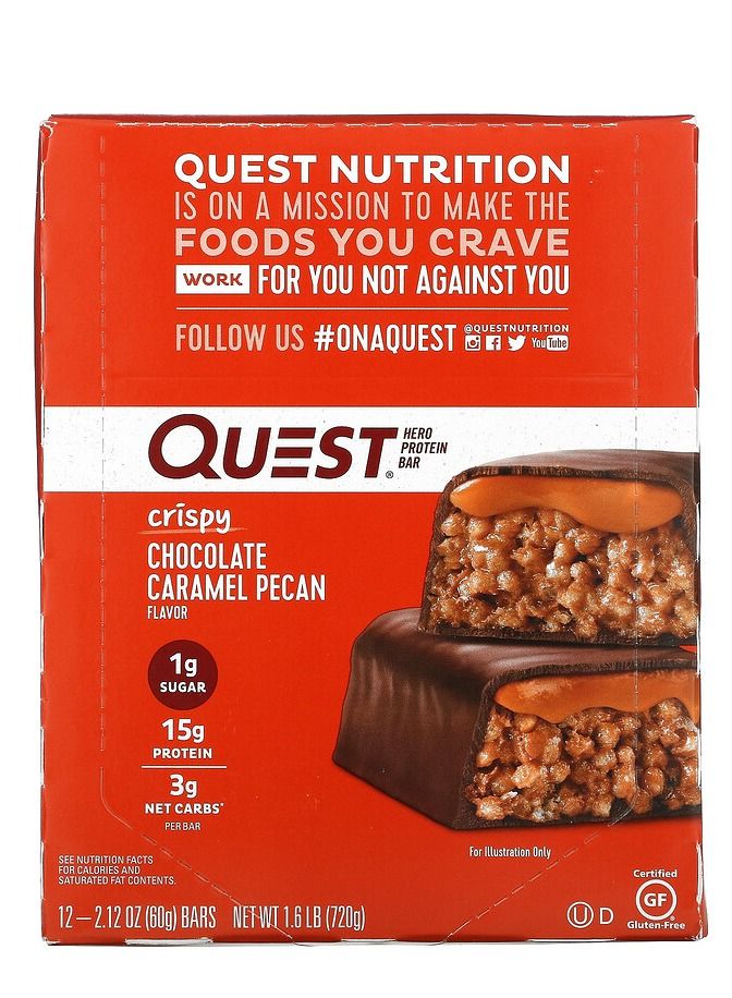 Quest Nutrition Hero Bar 60g Chocolate Caramel Pecan 1x12 - Image 3