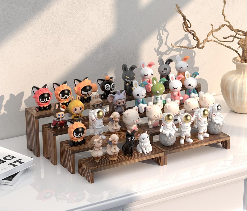 Vecxoty 4 Set Wooden Tiered Riser Display Stands for Vendor Events,Stackable Wooden Cupcake Display Stand,Dessert Table Display Set Risers for Decor,Vendor Booth Display Items,Food Display Risers for Partyï¼ˆ12-11.2-10.4-9.6INï¼‰ - Image 4