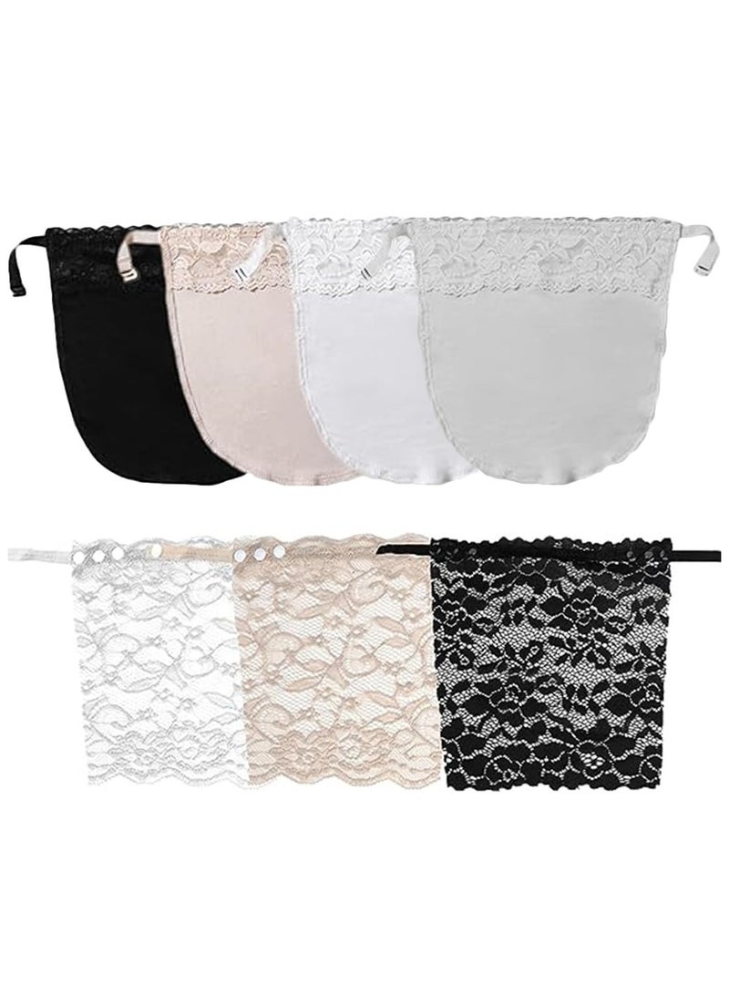 SUNSAR Lady Clip-on Mock Camisole Bra Insert, 7 PCS Overlay Modesty Panels Vest, Anti Peep Invisible Bra Vest - Image 1