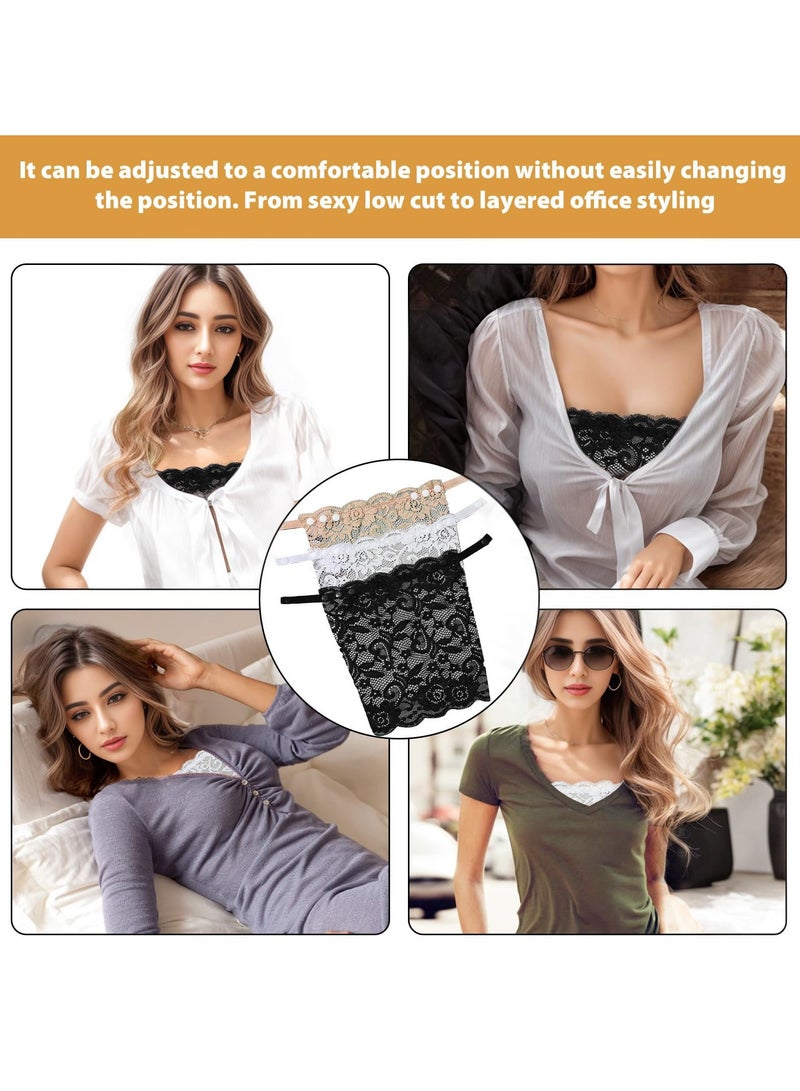 SUNSAR Lady Clip-on Mock Camisole Bra Insert, 7 PCS Overlay Modesty Panels Vest, Anti Peep Invisible Bra Vest - Image 5