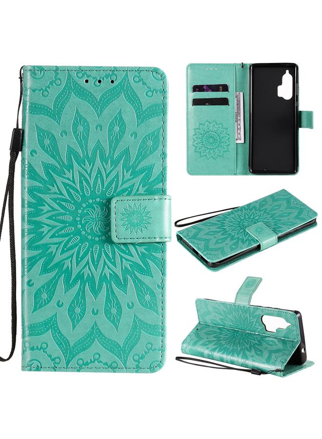 اس-توب جراب لهاتف Motorola Edge Plus، جراب جلدي PU قابل للطي أفقيًا بنقشة عباد الشمس ومطبوع عليه ضغط، مع حامل وفتحات للبطاقات ومحفظة وحبل تعليق - Image 1