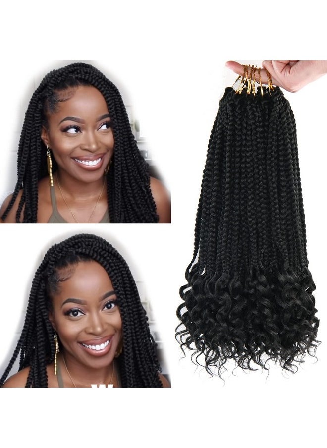 ROSESSEA - Crochet Box Braids Crochet Hair 14Inch Crochet Box Braids Hair Black Box Braids Hair With Curly Ends Crochet Braids Hair For Black Women 22 Strandspcs 6Pcs Braiding Hair Extensions (1B(14Inch)) - Image 1