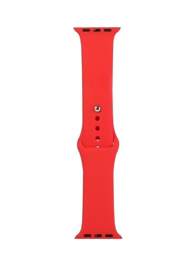 Silicone Watchband Replacement Strap For Apple Watch Series 7/6/5/4/3/2/1/SE 45/44/42mm Red - Image 1