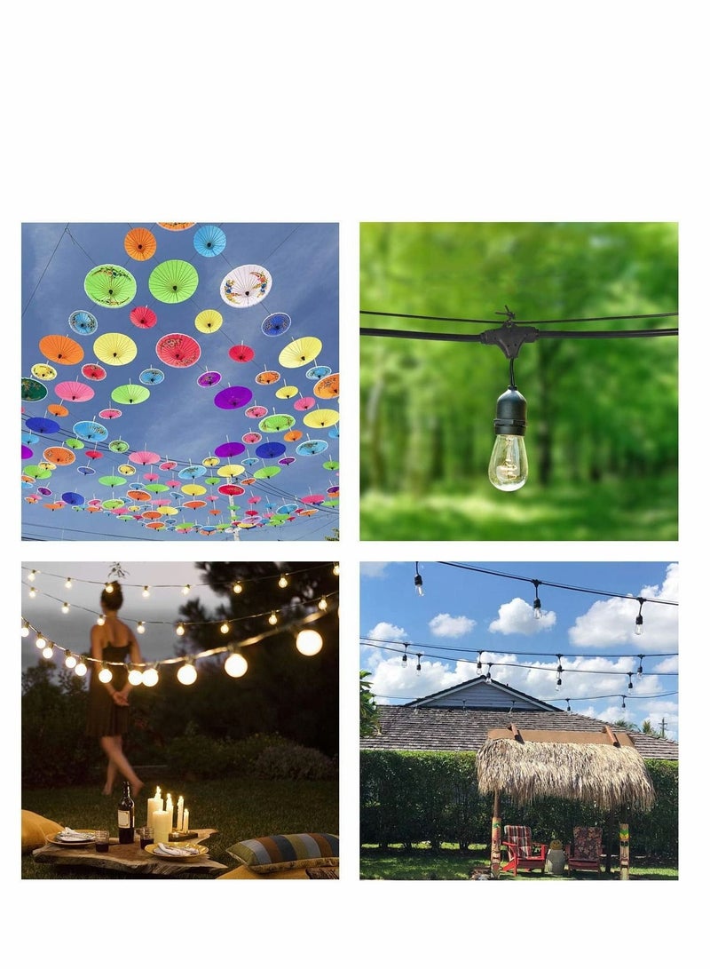 Captaintech String Light Hanging Kit，Stainless Steel Cable for Outdoor Lights，Globe String Light Suspension Kit Include 182 FT Wire Rope Cable Turnbuckle and Hooks Easy to Install Outdoor Indoor - Image 3