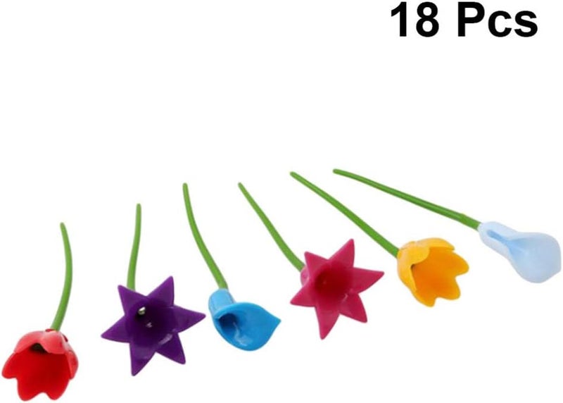 woobles Flower Bouquet Wine Charms, 18pcs Party Silicone Wine Glass Markers Decoration (Assorted) - Image 2