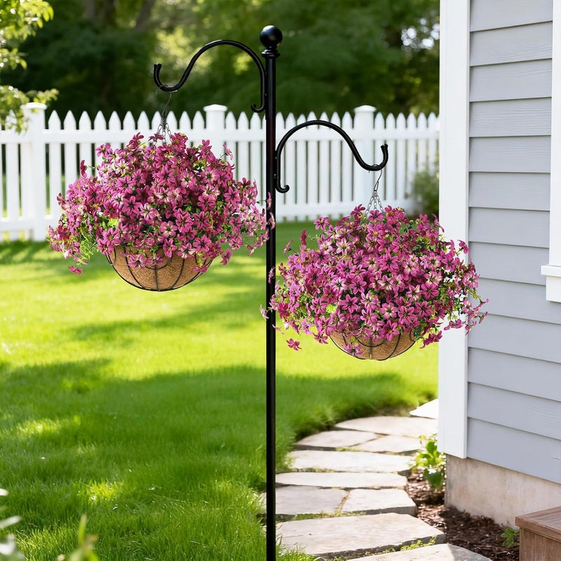 ZFProcess 1.77 inch Large Flowers Artificial Faux Hanging Plants Flowers Basket for Spring and Summer Outdoor Decoration, Fake Silk UV Sun Resistant Daisy Eucalyptus for Porch Home Patio Balcony Yard - Image 5