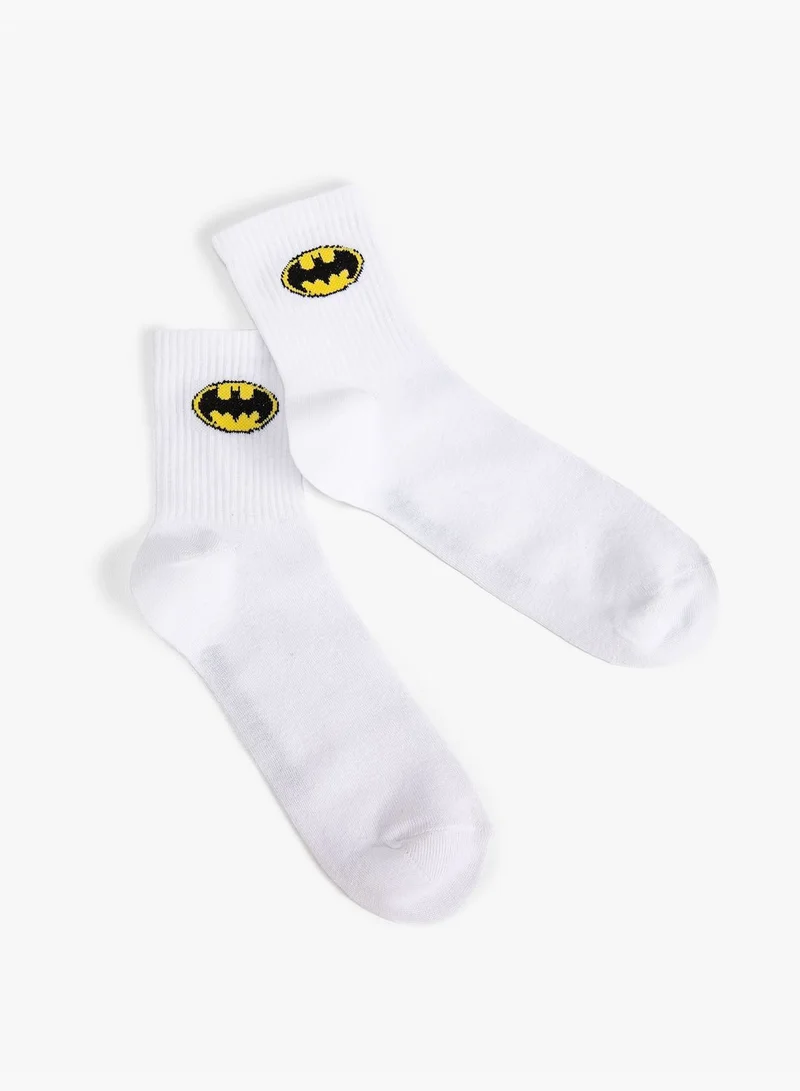 KOTON Batman Socket Socks Licensed Embroidered