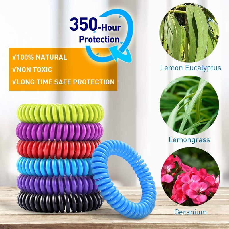 Bug Band Mosquito Bracelet 20 Pack with 4 Patches, Waterproof Bug Repellent Wrist Bands, Fit for Kids & Adults, Natural Ingredients and Deet-Free,pest Control, Safe Indoor Outdoor Protection - Image 2