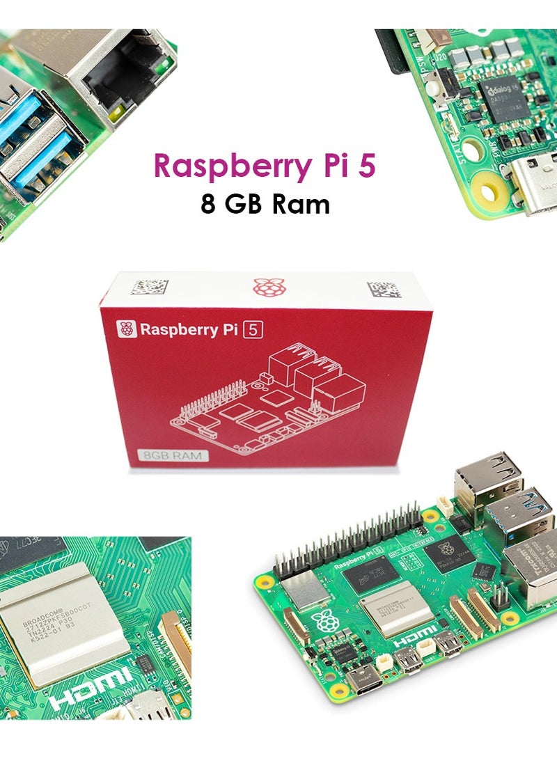 Raspberry Pi - Raspberry Pi 5 Kit 8GB Ram Pre Install Raspberry Pi OS Metal Case Active Cooler Power Adapter HDMI Cable USB Hub Micro SD Card - Image 1