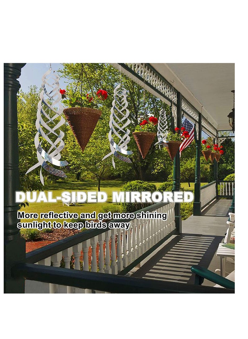 Excefore Bird Repellent Spiral Reflectors Silver Mylar Spinner, Hanging Reflective Bird Deterrent Device, Garden Decorative Scare Birds Away, Like Woodpeckers, Pigeons and Geese, 3 Pack  - Image 2