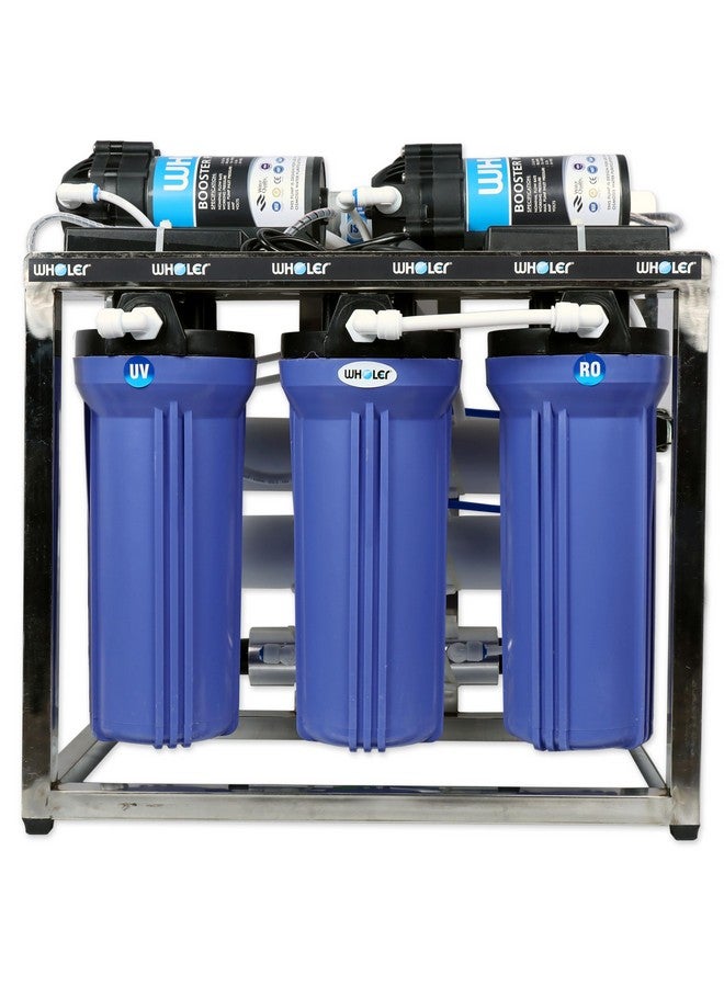 WHOLER 25 LPH Commercial RO Water Purifier Plant (Double Pump) with fully Automatic and Tds Adjuster, Full Stainless Steel Body Works Upto 3000 tds