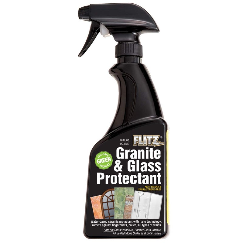 Flitz Granite and Glass Protectant - Ceramic Granite Sealer for Countertops, Stainless Steel, Glass, Appliances - Shield Against Fingerprints - 16 oz - Image 1