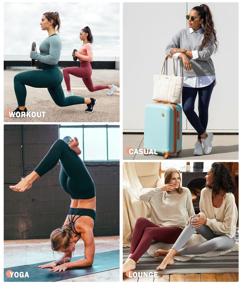 NEW YOUNG 3 Pack Leggings with Pockets for Women,High Waisted Tummy Control Workout Yoga Pants - Image 3