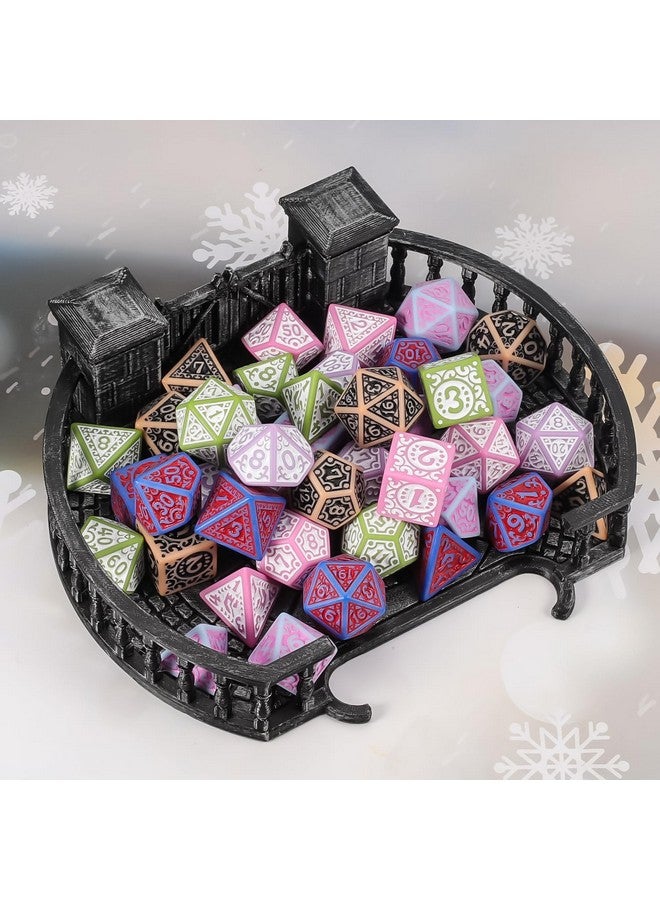 CiaraQ DND Polyhedral Dice Set (42pcs) with A Gold Pattern Drawstring Bag for Dungeons and Dragons RPG MTG Table Games. 6 Sets Fantasy Role Playing Dice Set - Image 3