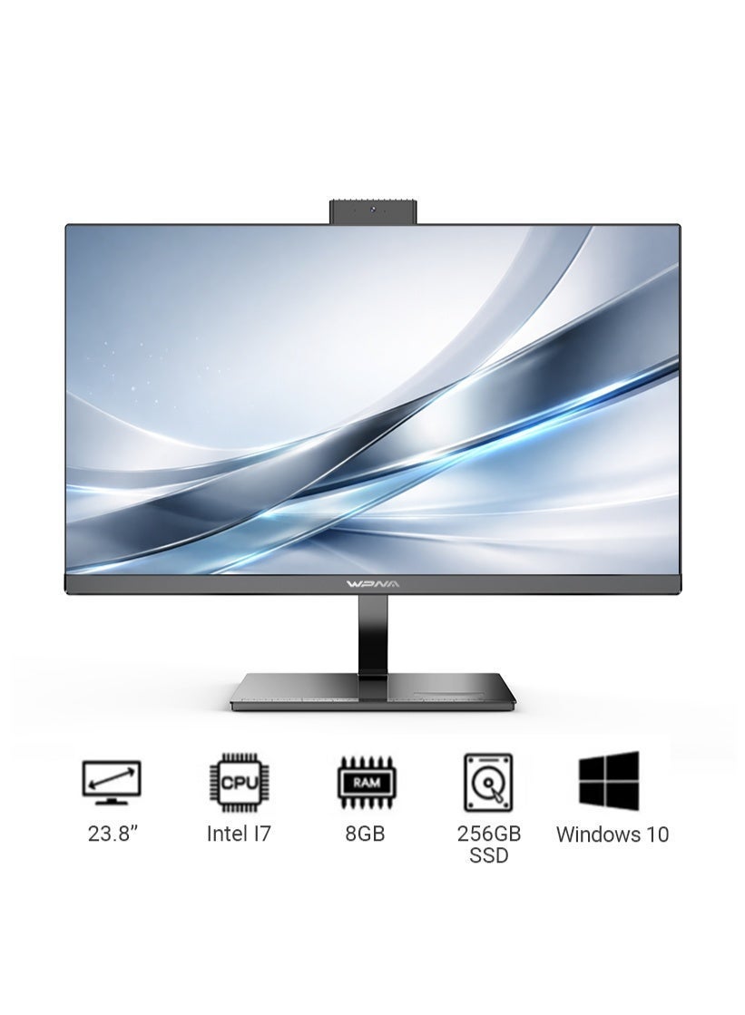 All-In-One 24-inch Desktop, Core i7-4790 Processor/8GB RAM/256GB SSD/With Keyboard And Mouse/Intel UHD Graphics/Windows 10 English /Black/F24