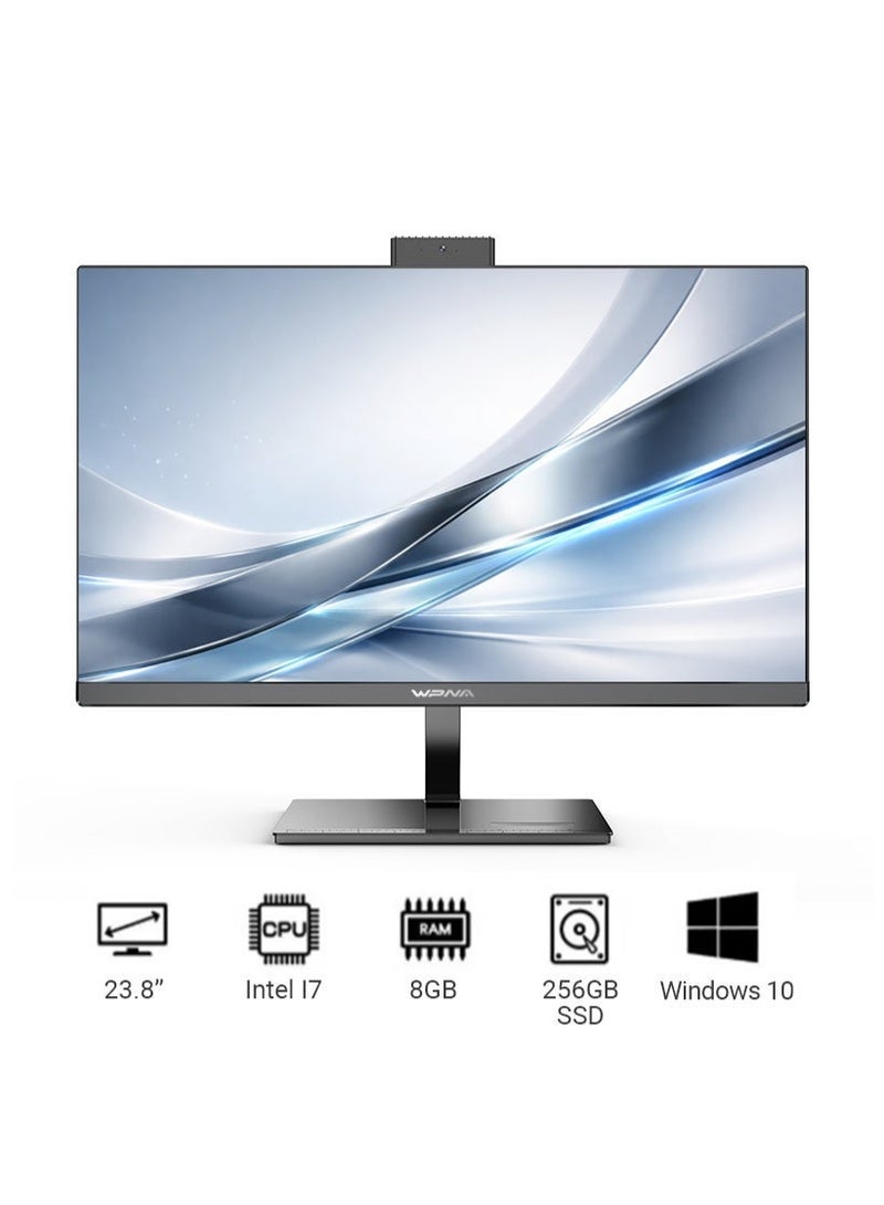 WPNA All-In-One 24-inch Desktop, Core i7-4790 Processor/8GB RAM/256GB SSD/With Keyboard And Mouse/Intel UHD Graphics/Windows 10 English /Black/F24 - Image 1